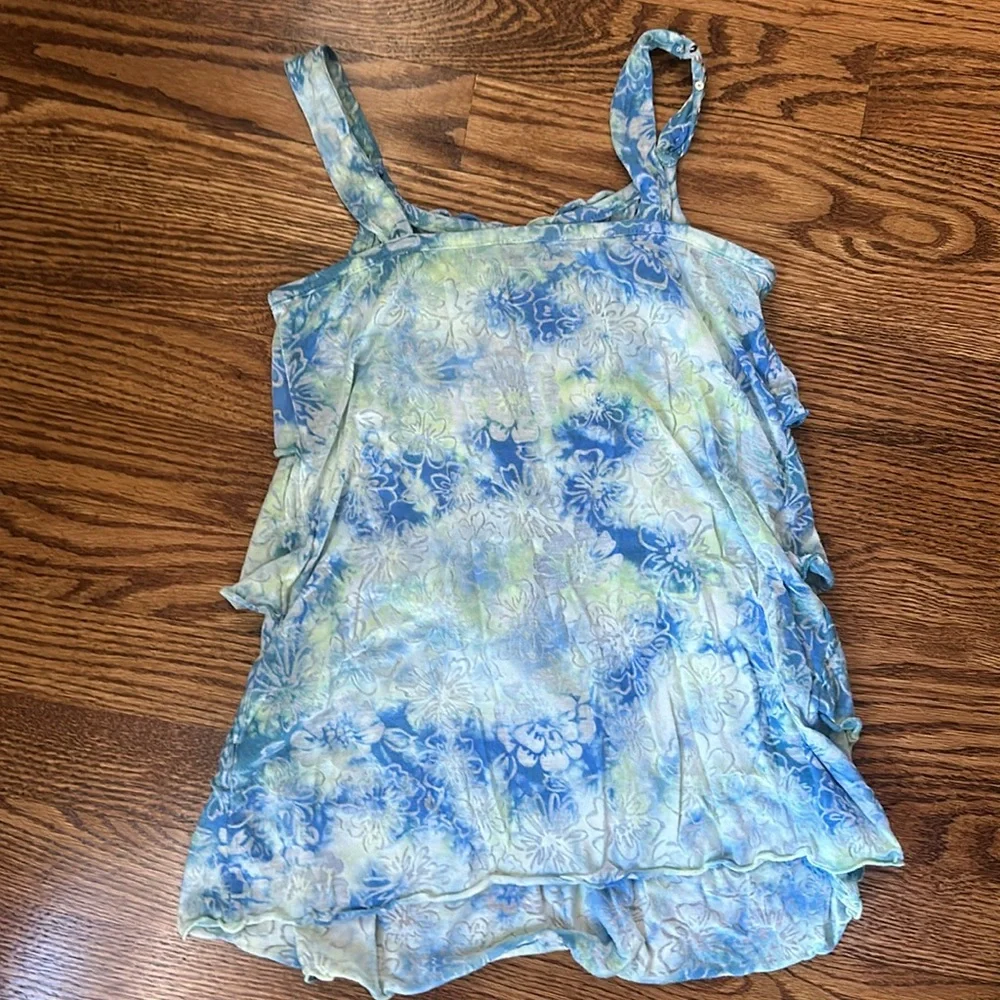 Justice and Limited Too Navy Short and Floral Ruffled Tank Set